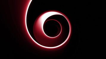 Black background with red light. Design. Bright light made in cartoon animation with a divergent laser in 3d format video
