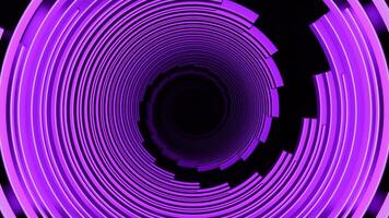 Green and purple bright lines. Design. Black background with stripes rotating in a circle made in 3d abstraction. video