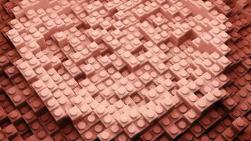 White and pink constructor. Design. Small details of the mosaic made in 3d format that move in different directions. video