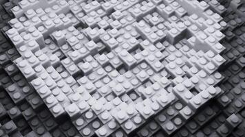White and pink constructor. Design. Small details of the mosaic made in 3d format that move in different directions. video