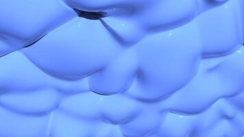Blue and yellow background. Design. Big inflating bubbles in animation that move in different directions. video