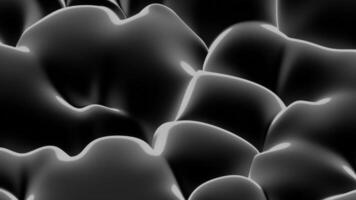 svart bakgrund med vit och gul rader. design. enorm regnbågsskimrande bubblor av stor storlekar den där är insmord i annorlunda vägbeskrivning i de animation. video