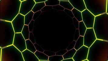 arrow shape glowing red and blue neon design neon lines movement in loop VJ and DJ loop animated background video