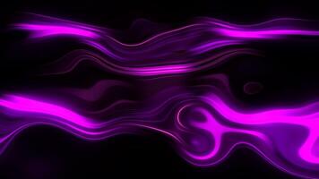 Luminous pattern with wavy lines and shimmer. Motion. Stylish pattern with neon flames on black background. Swirling neon pattern with flickering video