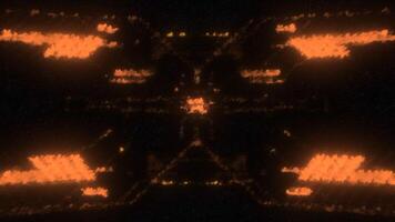 Blurred electronic pattern with moving lines. Motion. Cyber pattern of computer style on black background. Neon flashing pattern with geometric computer lines video