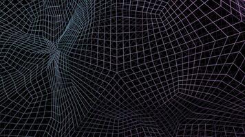 Abstract colorful bending grid on a black background. Design. Technology concept grid of narrow lines. video