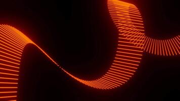 Abstract curved spiral on a black background. Design. Rotating moving spiral with small segments. video