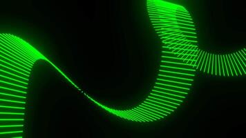 Abstract curved spiral on a black background. Design. Rotating moving spiral with small segments. video