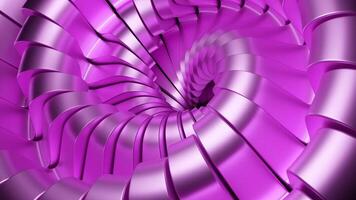 Rotating 3d spiral with metal bends. Design. Metal spiral moves and rotates in space. 3D spiral moves with hypnotic effect video