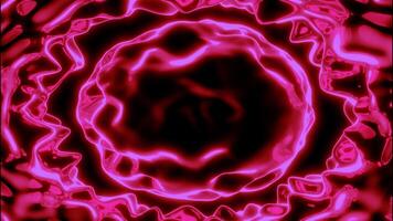 Virtual liquid ripples of 3d plasma. Design. Bright neon plasma moves in ripples on black background. Beautiful 3D liquid in style of new plasma video