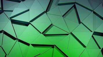 Relief background of green gradient triangles. Design. Abstract 3D surface animation with mosaic triangles. video