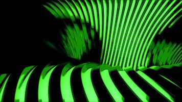 Moving shimmering lines in dark 3d tunnel. Design. Abstract flow of dark hole with colored lines. Moving lines in tunnel flow from side video