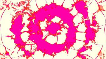 Liquid flow with circles and pulsations. Design. Bright flashing pulses in liquid flow of circles. Circular lines move in liquid flow with electrical impulses video