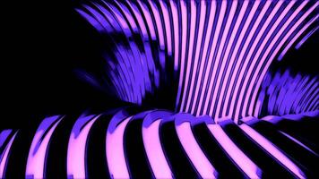 Moving shimmering lines in dark 3d tunnel. Design. Abstract flow of dark hole with colored lines. Moving lines in tunnel flow from side video