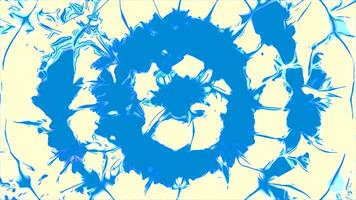 Liquid flow with circles and pulsations. Design. Bright flashing pulses in liquid flow of circles. Circular lines move in liquid flow with electrical impulses video