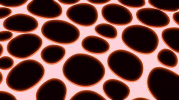 Neon surface with black circles. Design. Bright neon surface with black holes. Black holes on neon surface in abstract background video