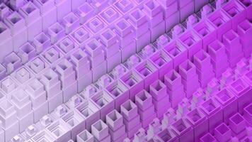 Colored square tubes go up and down. Design. Colorful gradient motion of rows of squared bars. video
