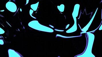Black background with blue and white spreading spots. Design. Splashing spots made in 3d format. video