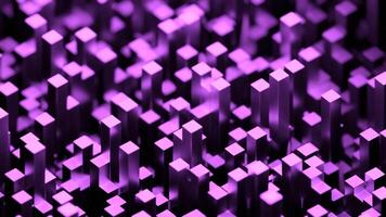 3d metal columns move in space. Design. Space with 3d columns moving up and down. Metal cubic columns move in background space video