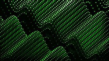Black background with shiny particles. Design. Red and green sequins that are highlighted and move in 3D format. video