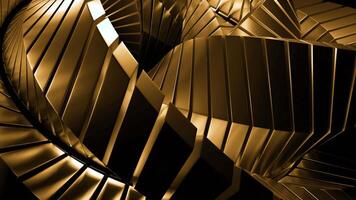 Swirling 3d structure with metallic lines. Action. Abstract metal machine is twisted with metal lines. Twisted metal lines move in abstract spiral video