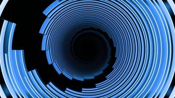 Abstract spinning sci fi spiral on a black background. Design. Rotating bending lines creating effect of swirl. video