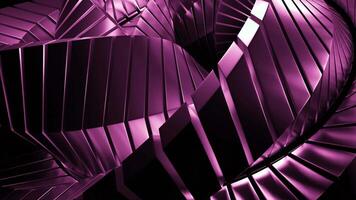 Pink and gray stripes. Design. Small strips made of small parts in computer graphics that rotate. video