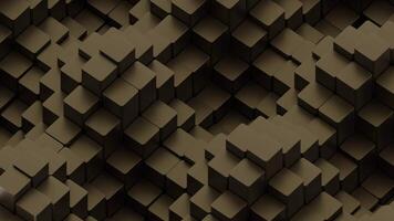 Columns of 3d cubes move in waves. Design. Wave oscillations of cubic 3d columns. 3D columns move in waves on surface of space video