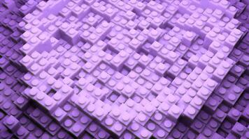 Circular waves on surface of structural cubes. Design. Cubes with dots move in circular 3d waves of pulses. Pulses with circular ripples on surface of geometric cubes video