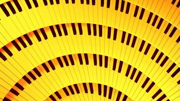 Concept of music, endless rotating wheel with piano keys. Design. Spinning bending rows of piano keys. video