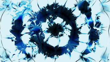 Abstract pattern of circles with the effect of displacement. Design. Bright neon widening rings. video