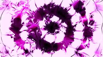 Abstract pattern of circles with the effect of displacement. Design. Bright neon widening rings. video