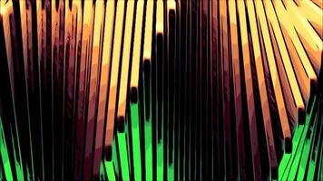 Green lines. Design. Orange and blue backlighting made in 3d animation that move in different directions. video