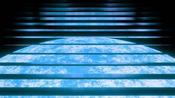 Sci fi abstract background with a big planet and moving rays above it in outer space. Design. Concept of astronomy. video