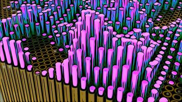 Bright poisonous color background. Design. Yellow and purple lines made in cartoon animation that rise and fall. video