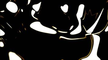Black background with yellow and white backlight. Design. Blurry dark paint with light made in 3D format. video