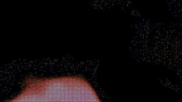 Beautiful pixel background with colored glow. Motion. Pixel image of moving northern lights. Moving spots of color stream of pixels on black background video