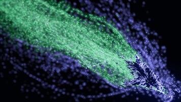 Pink and green glitter. Design. A black background with a small dust of different colors that glitters in the animation. video