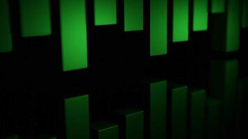 Blue and green stripes. Design. Black background with stripes that go down and up in different directions in 3d format. video