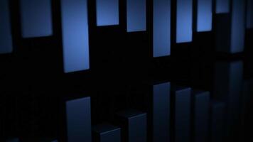 Blue and green stripes. Design. Black background with stripes that go down and up in different directions in 3d format. video