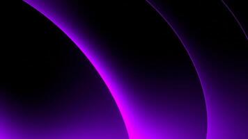 Neon lines move in flow of waves. Design. Glowing neon lines move in waves. Stream of circular lines with neon light on black background video