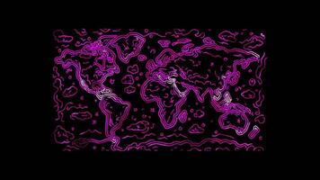 Neon frame effect, map on black background video
