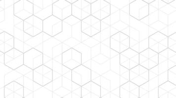 Linear geometric drawing.Abstract white background from cubes and lines. video