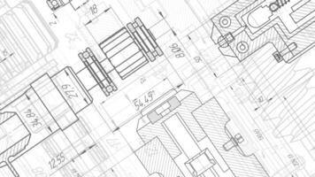 Technical drawing background .Mechanical Engineering drawing. video
