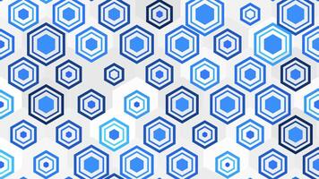 Abstract blue hexagon pattern background. Honeycomb technology background animation.Geometric digital shape. video