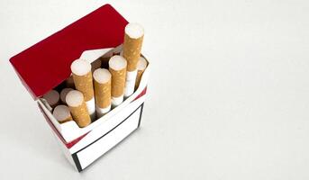 Unbranded cigarette pack with empty background photo