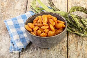 White bean in tomato sauce photo