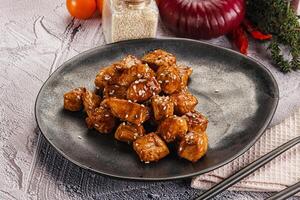 Chicken fillet with soya teriyaki sauce photo