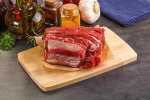 Raw beef ribs for cooking photo