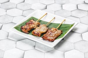 Thai cuisine - grilled pork skewer photo